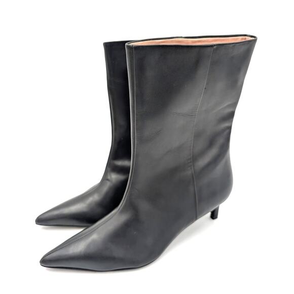 $179 Seychelles Game Changer Pointed Toe Kitten Heel Boot Black Size US7.5 EU38 - Picture 1 of 16